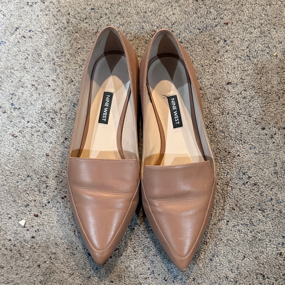Nine West Tan Pointed Toe Flats